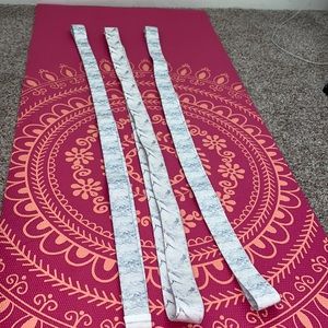 White marble long stretch resistance bands 3pc set